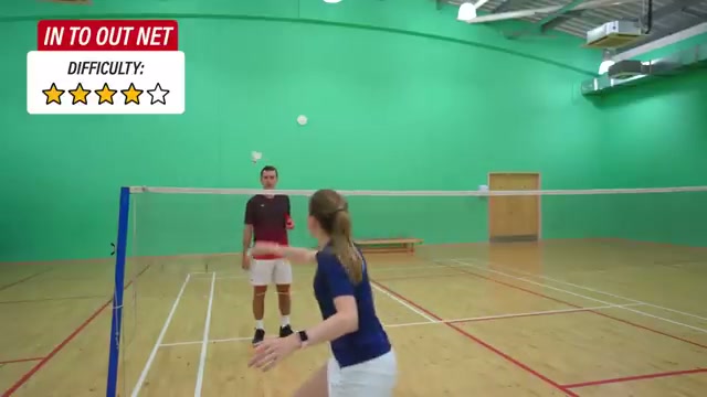網前外旋搓球 (Out to In Net)