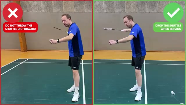 高遠球發球：確保球是落下而非拋起